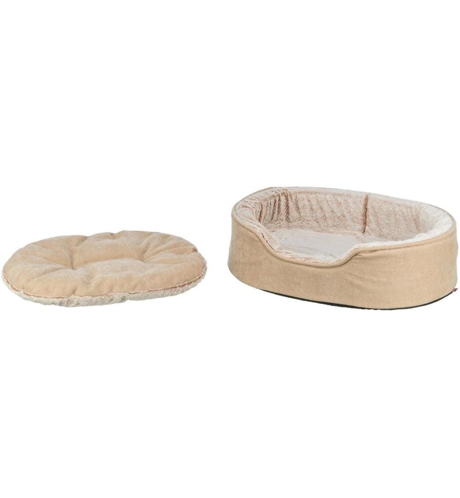 TRIXIE - Lit Vital Lino Soft Ovale, Beige / Crème, 60 x 45 cm