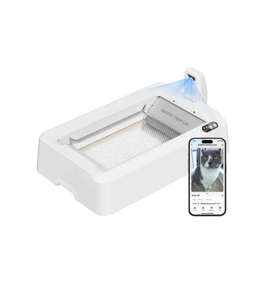 PETKIT - Litière pour chats Purobot Crystal Duo autonettoyant