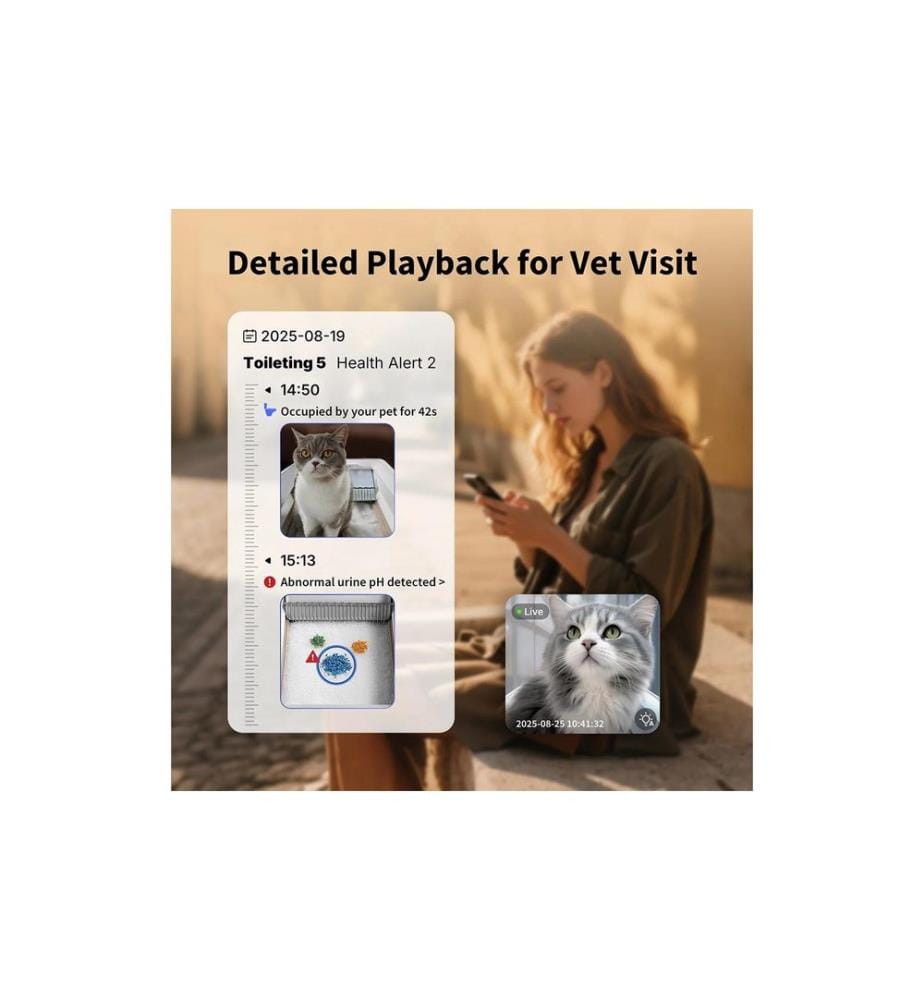 PETKIT - Litière pour chats Purobot Crystal Duo autonettoyant