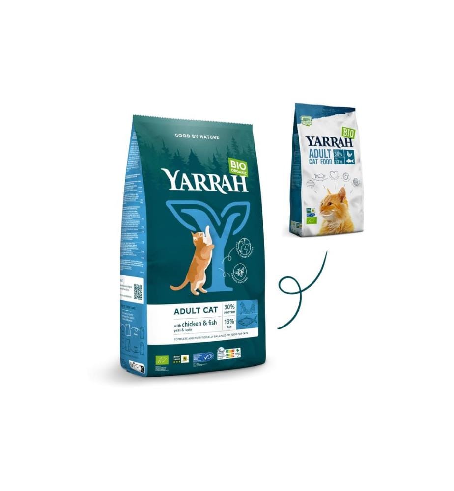 YARRAH - Alimentation sèche bio Adult poulet & poisson 2.4 kg