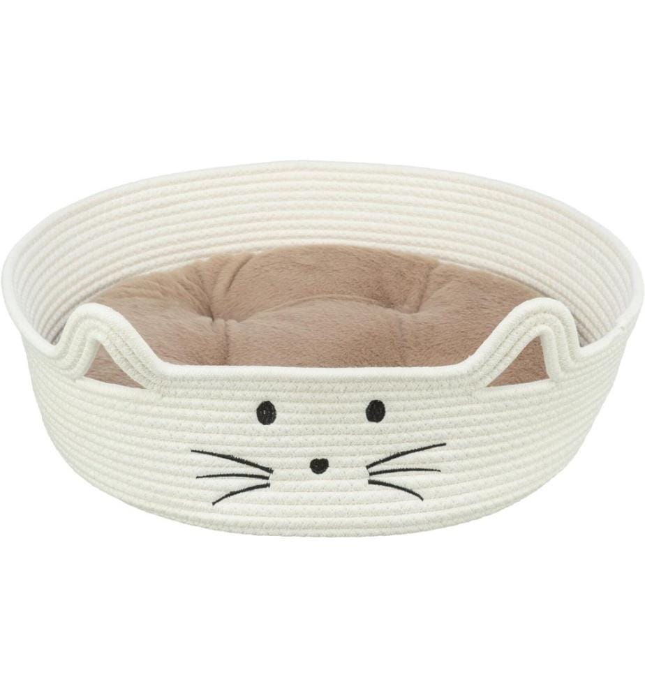 Trixie Katzenkorb Rund, ø 45 cm, weiss hellbraun