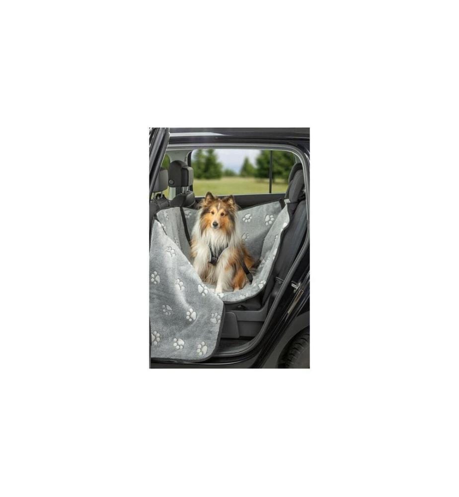 Trixie Housse de siège de voiture Polaire Polyester Gris Noir 0.5 x 1.45 m
