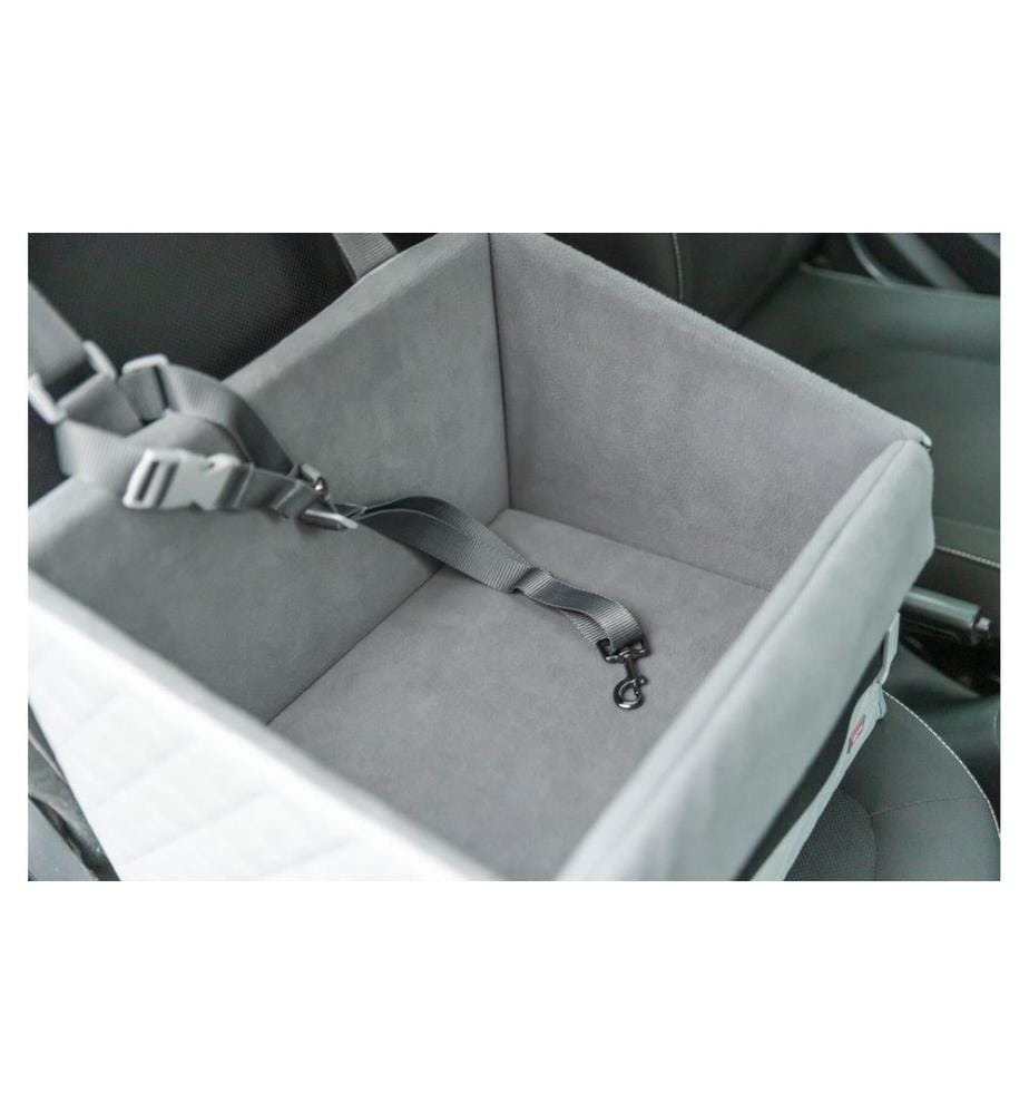 Trixie Siège de voiture surélevé, parois fixes, 32 x 28.5 x 41 cm, gris