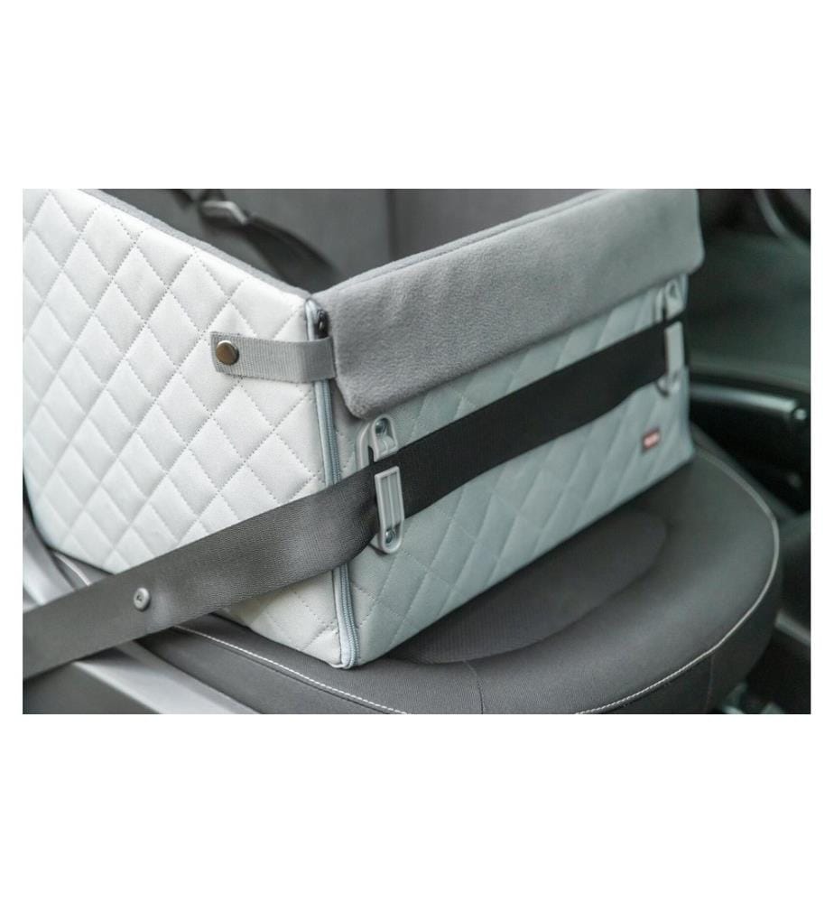 Trixie Siège de voiture surélevé, parois fixes, 32 x 28.5 x 41 cm, gris