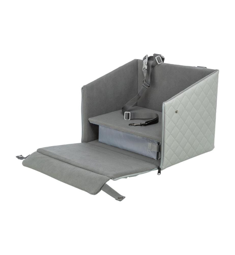 Trixie Siège de voiture surélevé, parois fixes, 32 x 28.5 x 41 cm, gris