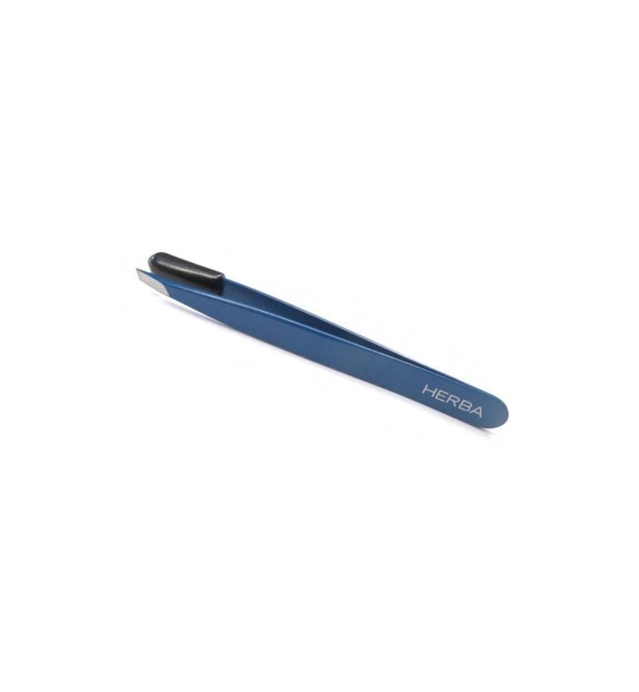 Herba - Pinzette schräg Inox blau, 1 Stück