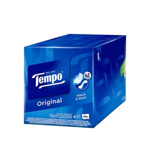 TEMPO - Taschentücher-Box Original Würfelbox 4-lagig 60 Stück