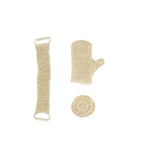MSV - Badeschwamm-Set aus Sisal, Weiss