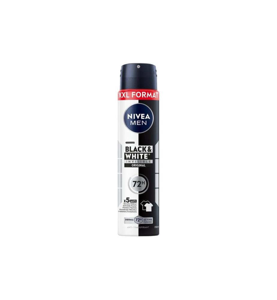 NIVEA MEN - Déodorant en aérosol Black and White XXL 250 ml
