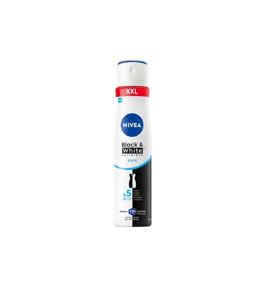 NIVEA - Déodorant en aérosol Black and White Pure XXL 250 ml