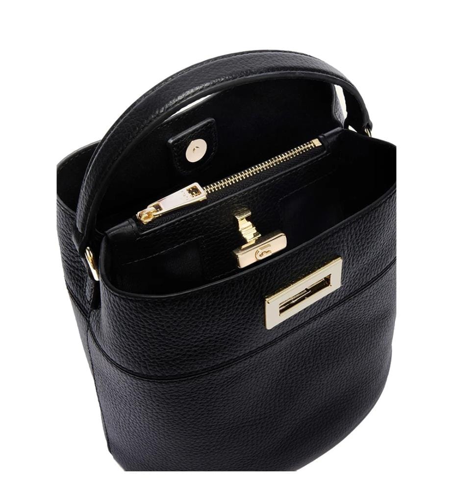 Amelia Mini Bucket Bag - Black