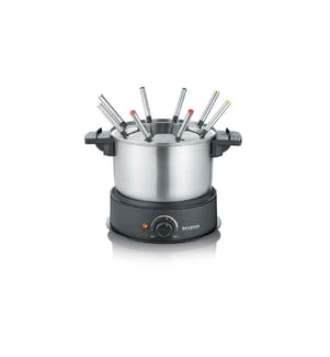 SEVERIN - Service à fondue tout-en-un 11 Pièce/s, Noir/Argenté