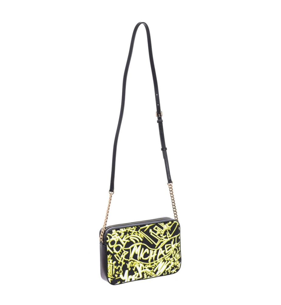 Graffiti-Schultertasche für Frauen - Schwarz / Grün