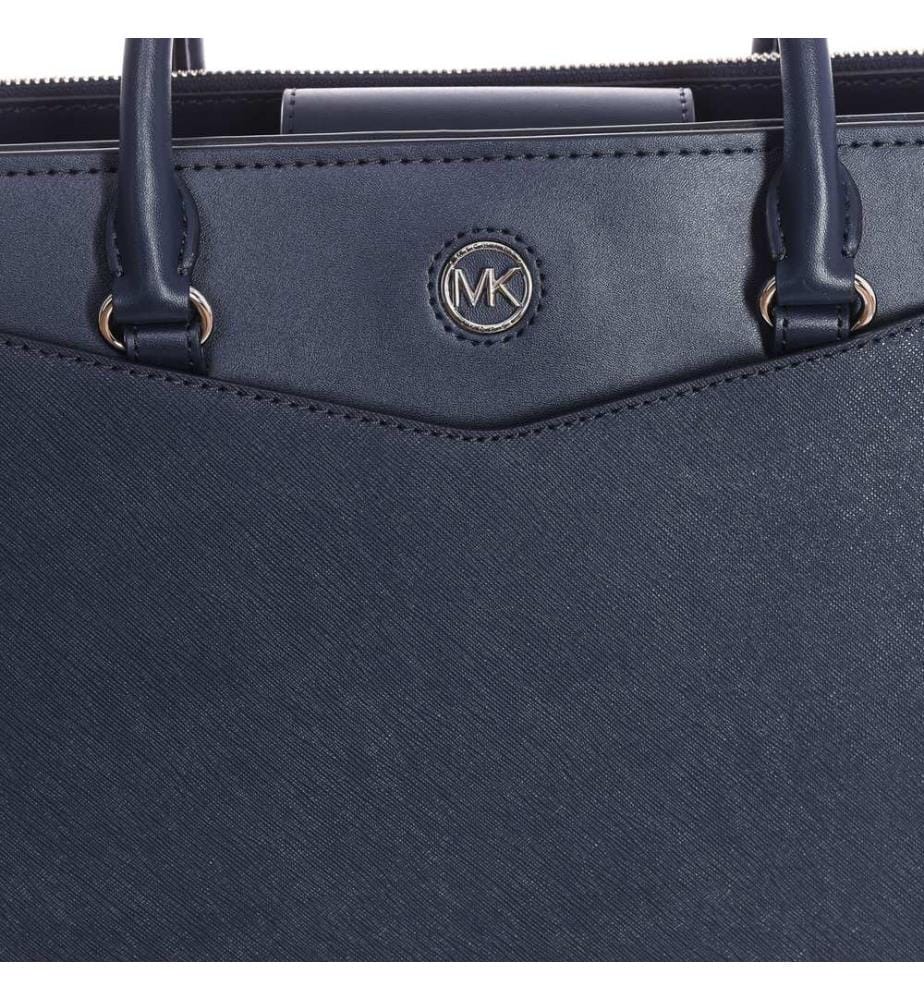 Schultertasche aus Leder - Marineblau