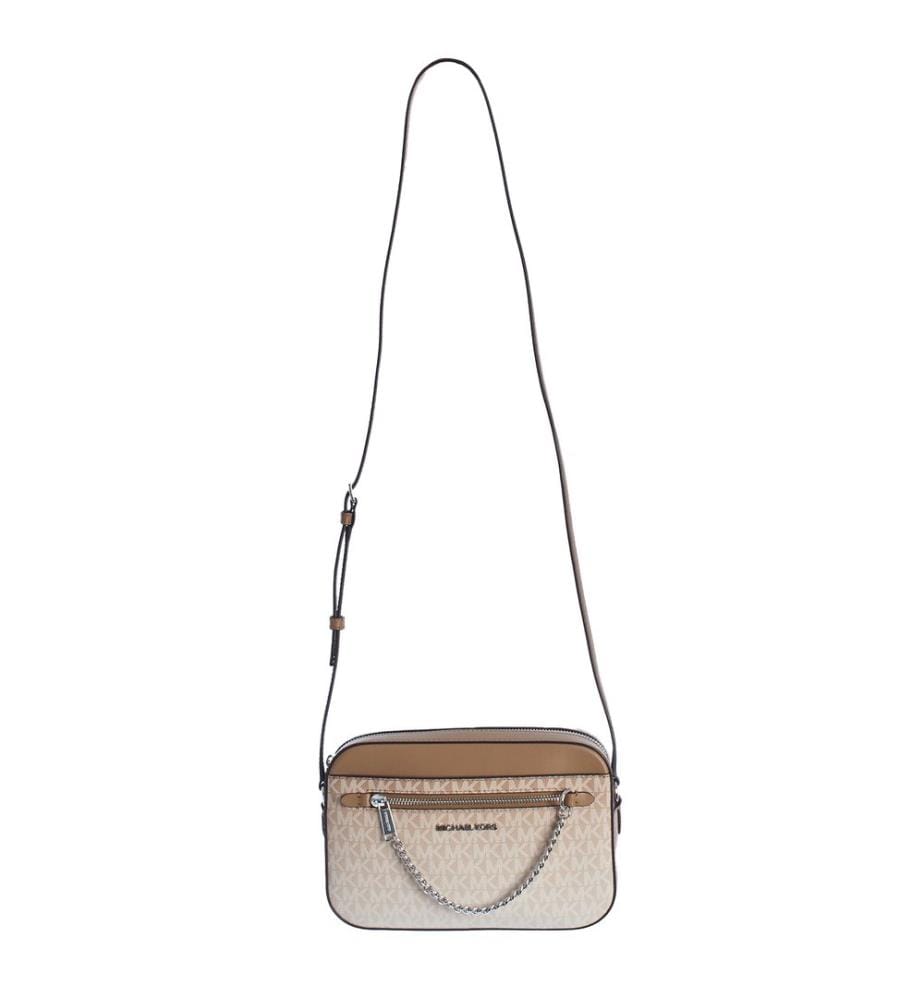 Schultertasche mit grosser Kette - Beige