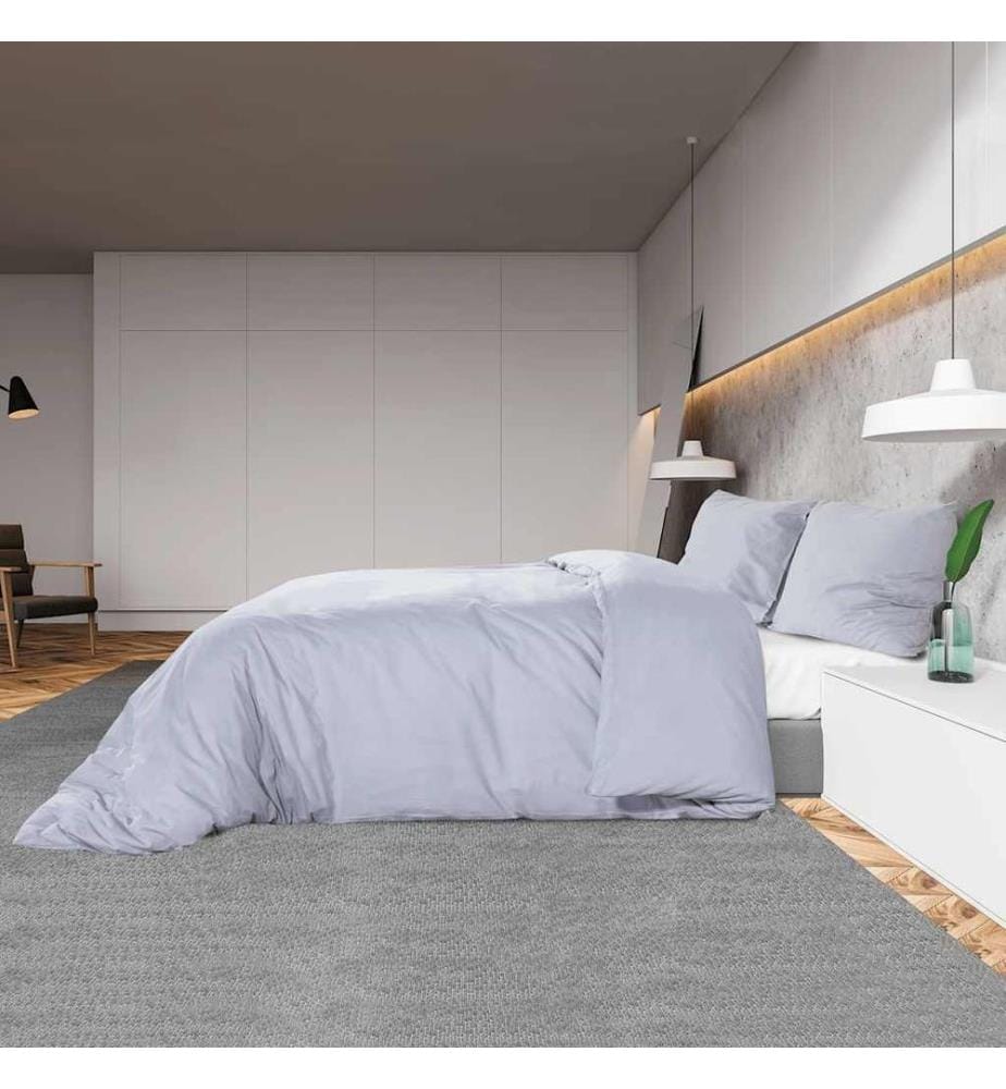 Bettwäsche-Set Grau 200x220 cm Leichte Mikrofaser