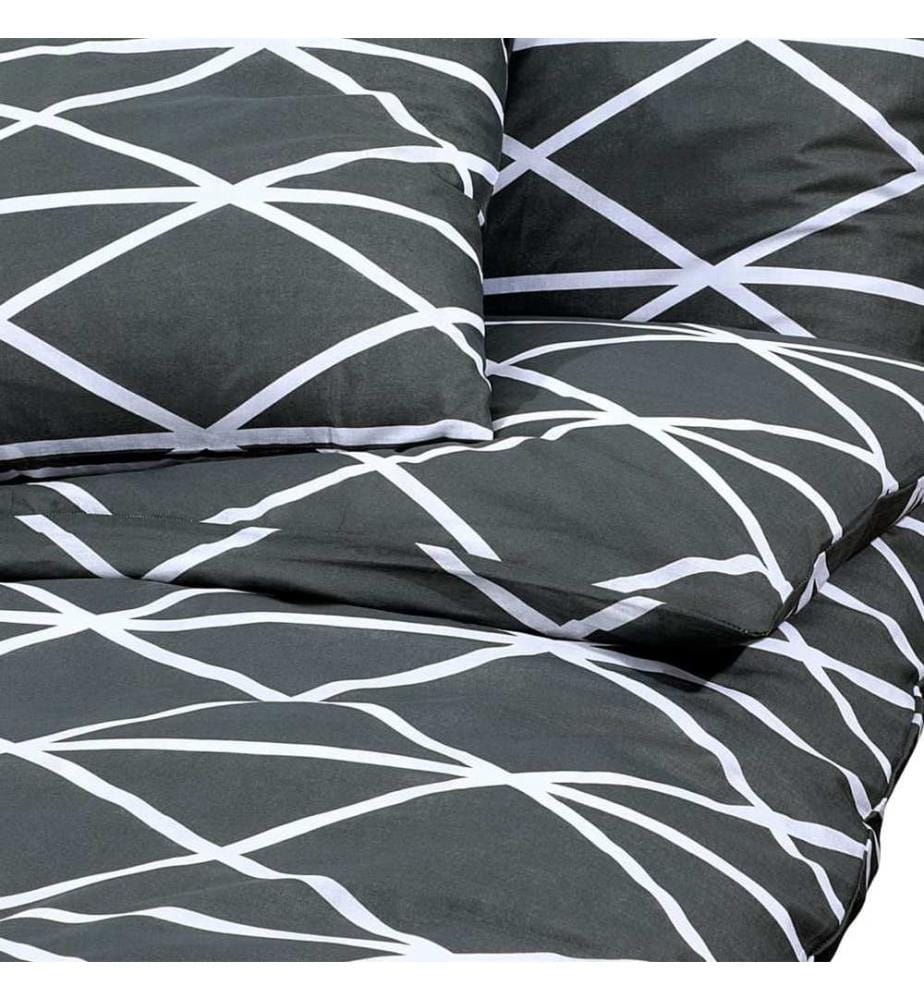 Ensemble de housse de couette Gris 135x200 cm Coton