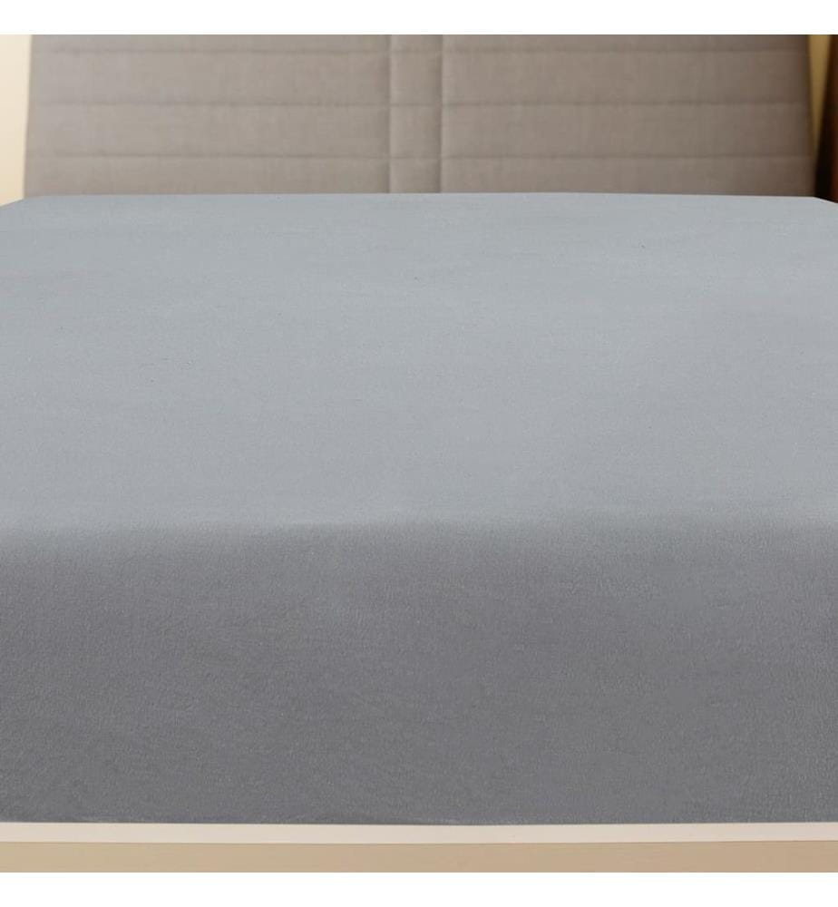 Spannbettlaken Jersey Grau 180x200 cm Baumwolle