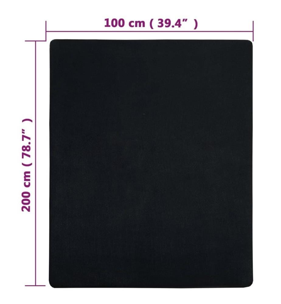 Spannbettlaken Jersey Schwarz 100x200 cm Baumwolle