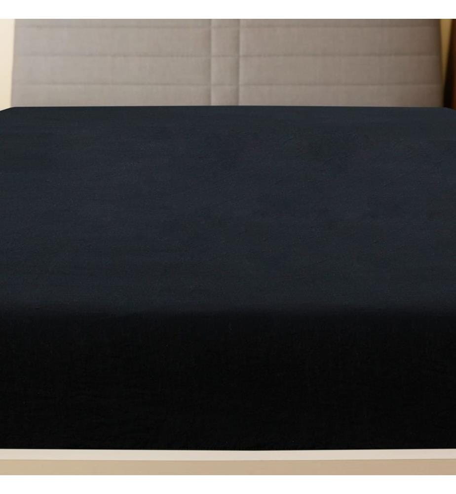 Spannbettlaken 2 Stk. Jersey Schwarz 160x200 cm Baumwolle