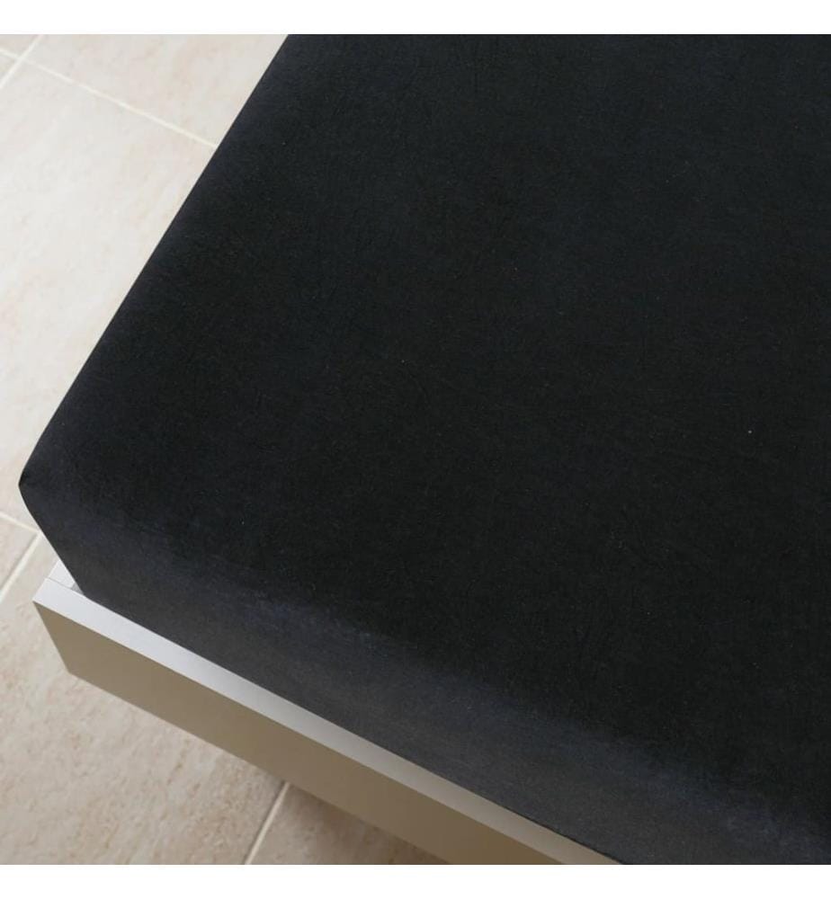 Spannbettlaken 2 Stk. Jersey Schwarz 160x200 cm Baumwolle