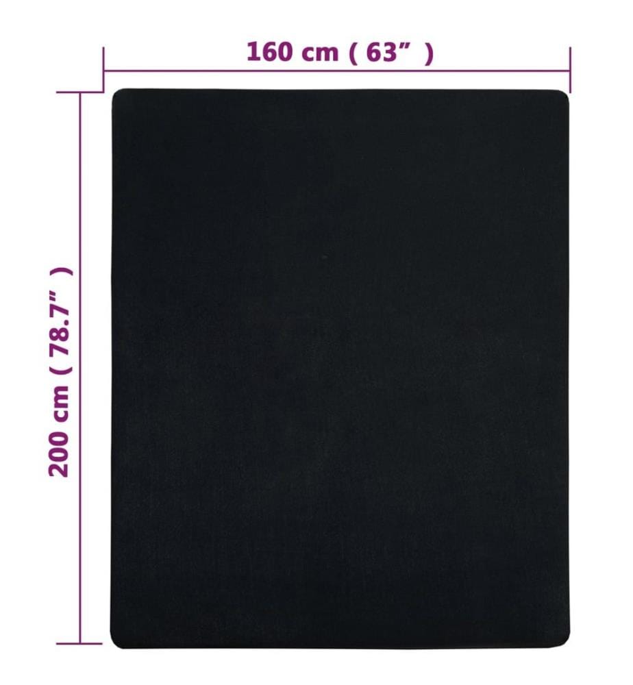 Spannbettlaken 2 Stk. Jersey Schwarz 160x200 cm Baumwolle