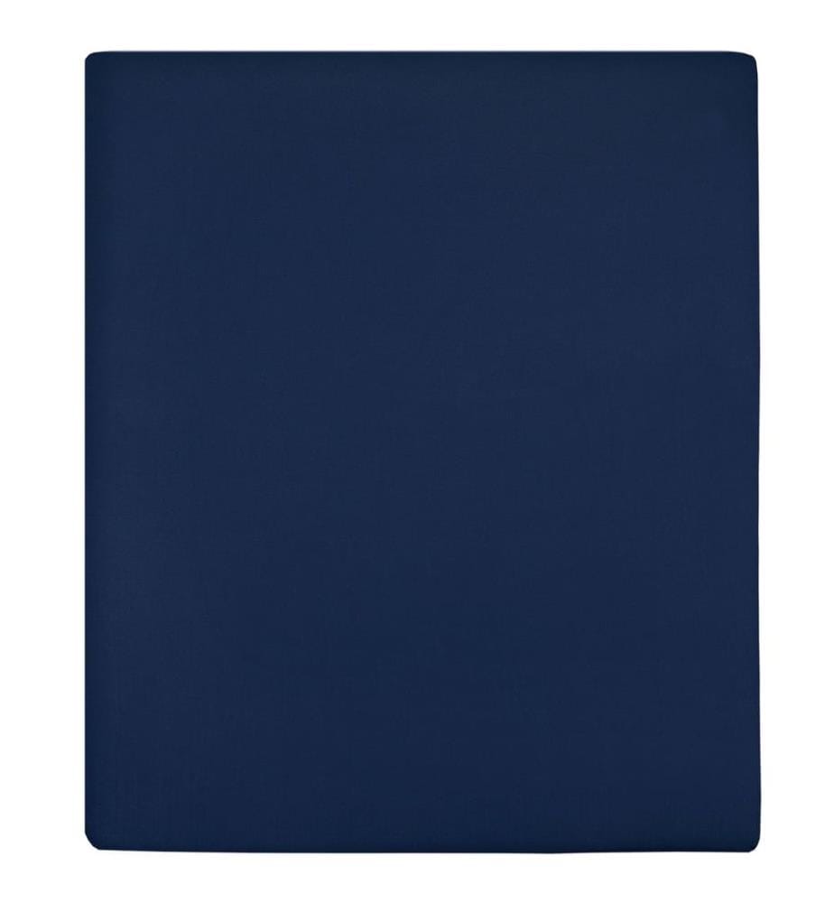 Spannbettlaken Jersey Marineblau 180x200 cm Baumwolle