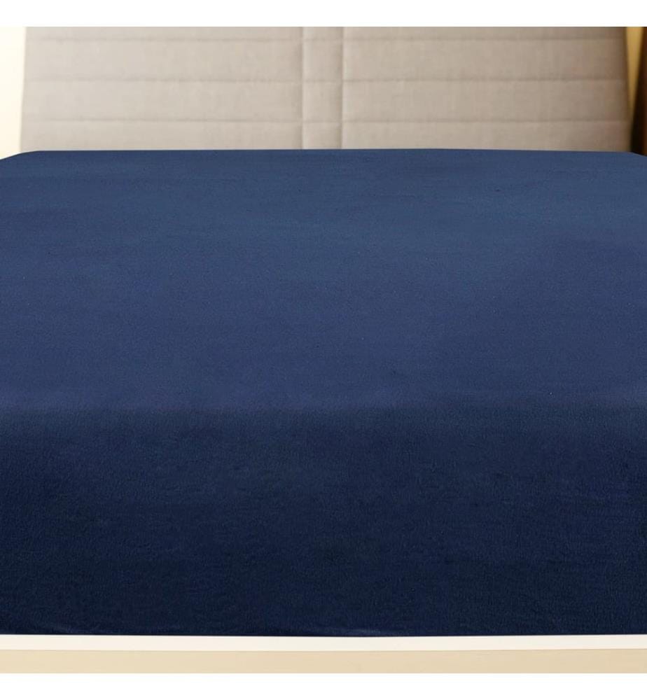 Spannbettlaken Jersey Marineblau 180x200 cm Baumwolle