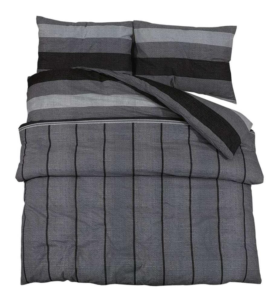 Ensemble de housse de couette gris foncé 260x240 cm Coton