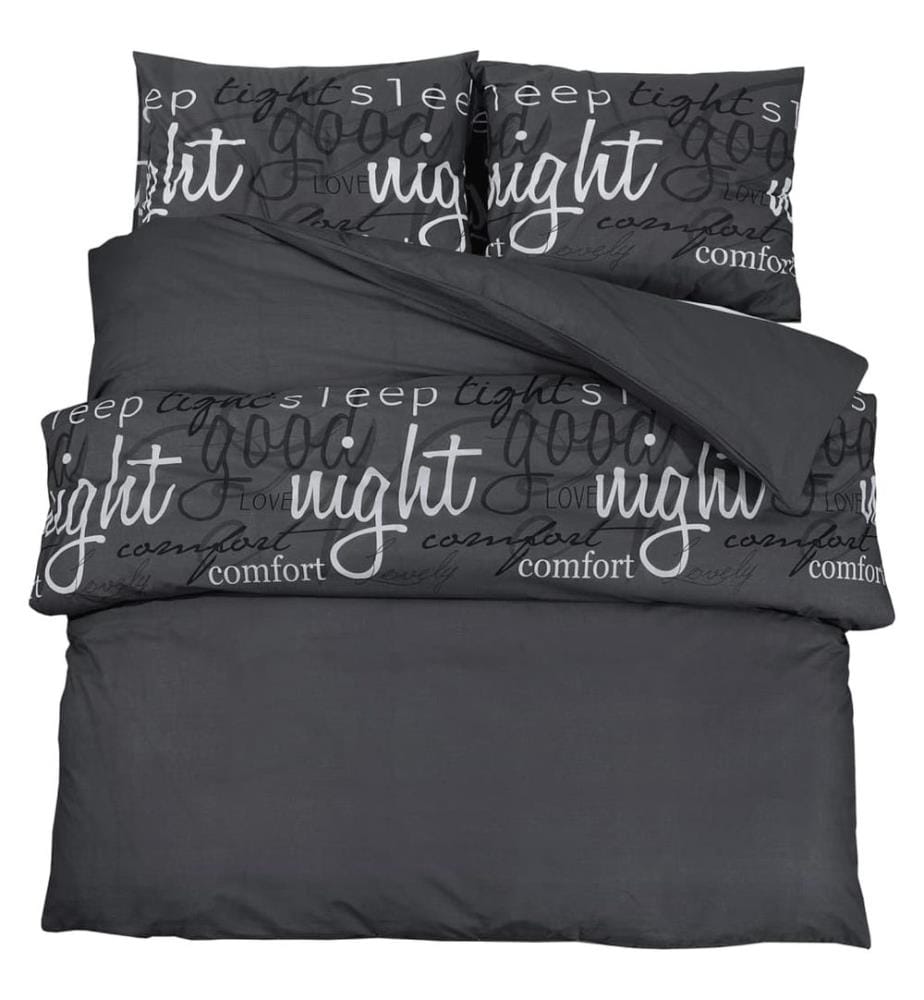 Ensemble de housse de couette Noir 260x240 cm Coton