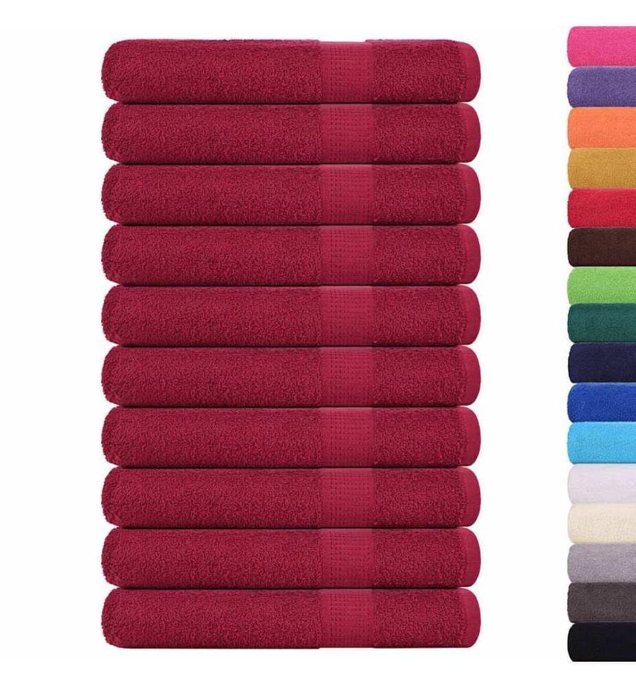 Handtücher FROGN 10 Stk. Bordeaux 100x200 cm 360 g/m²