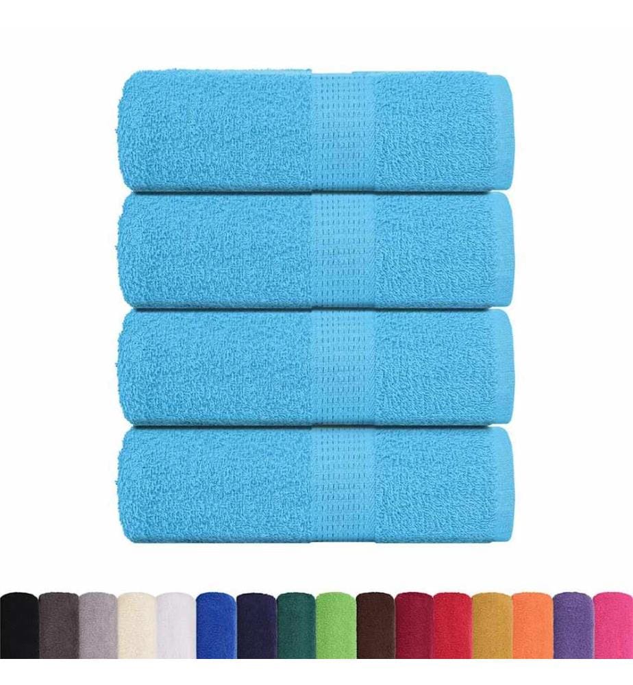 Serviettes de toilette FROGN 4 pièces Turquoise 30x30 cm 360 g/m²