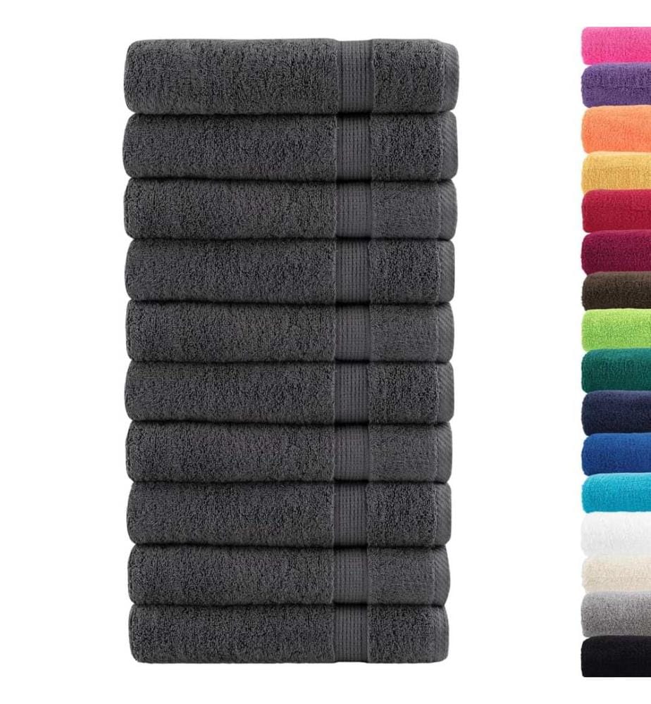 Premium Badetücher SOLUND 10 Stk. Anthrazit 100x150 cm 600 g/m²