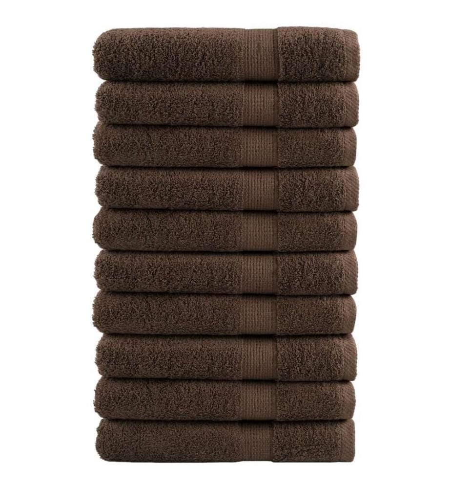 Premium Saunatücher SOLUND 10 Stk. Braun 80x200 cm 600 g/m²