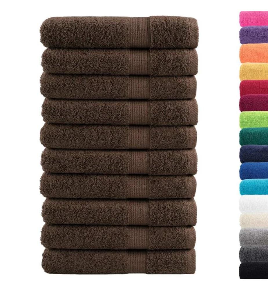 Premium Saunatücher SOLUND 10 Stk. Braun 80x200 cm 600 g/m²