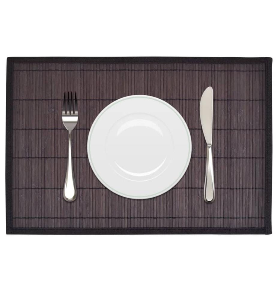 6 Bambus-Platzdeckchen 30 x 45 cm Dunkelbraun