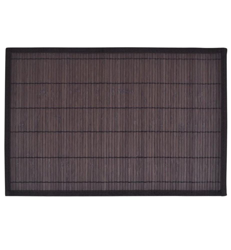 6 Bambus-Platzdeckchen 30 x 45 cm Dunkelbraun