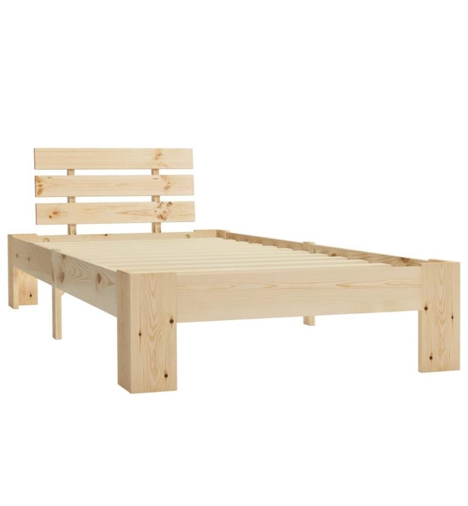 Cadre de lit sans matelas bois massif de pin 100x200 cm