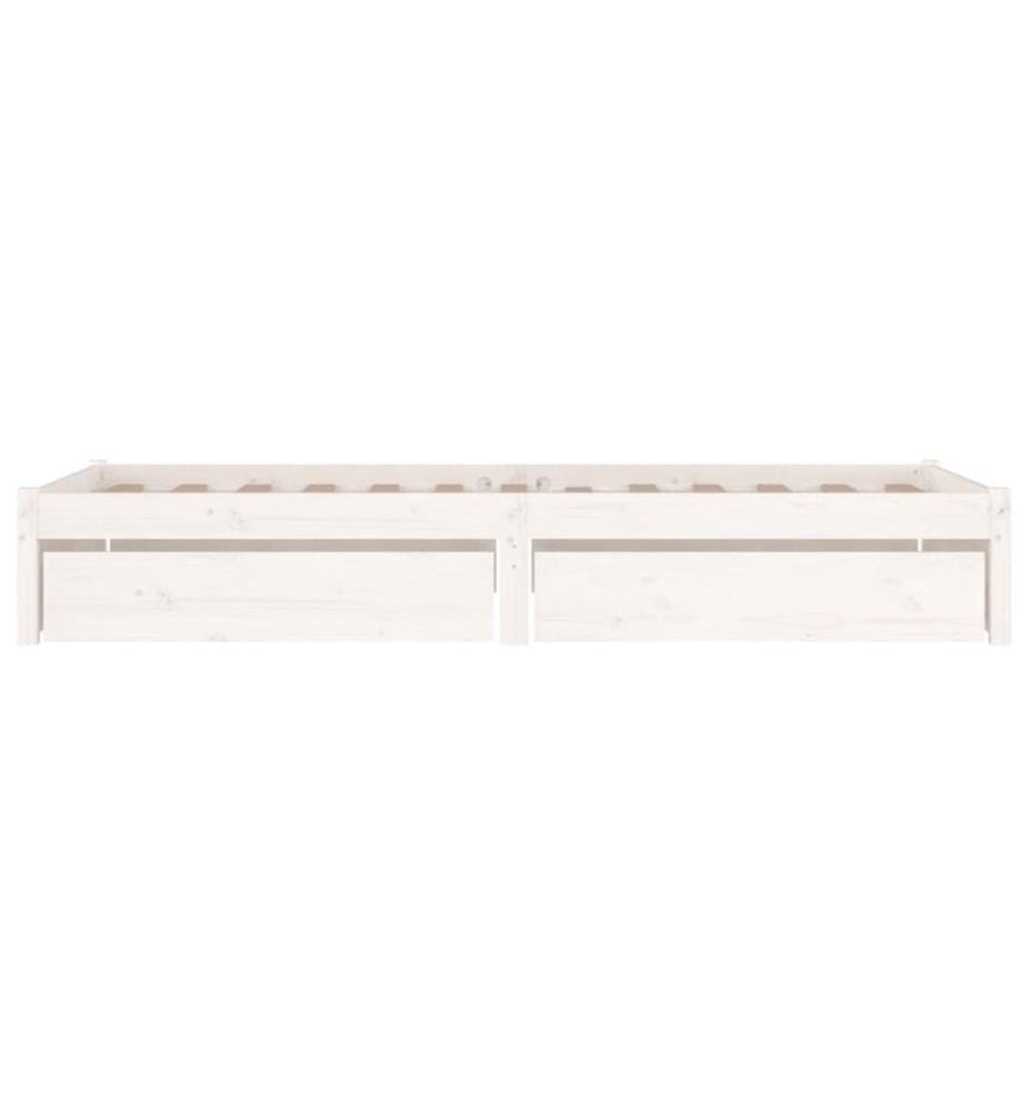 Bett mit Schubladen Weiss 75x190 cm