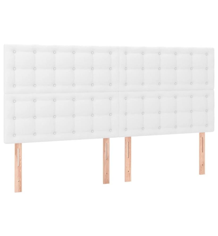 Tête de lit blanche 180 x 5 x 118/128 cm similicuir