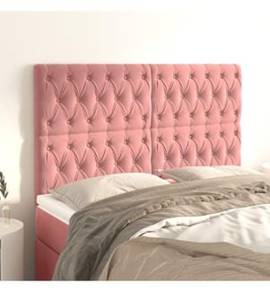 Tête de lit Rose 144x7x118/128 cm Velours