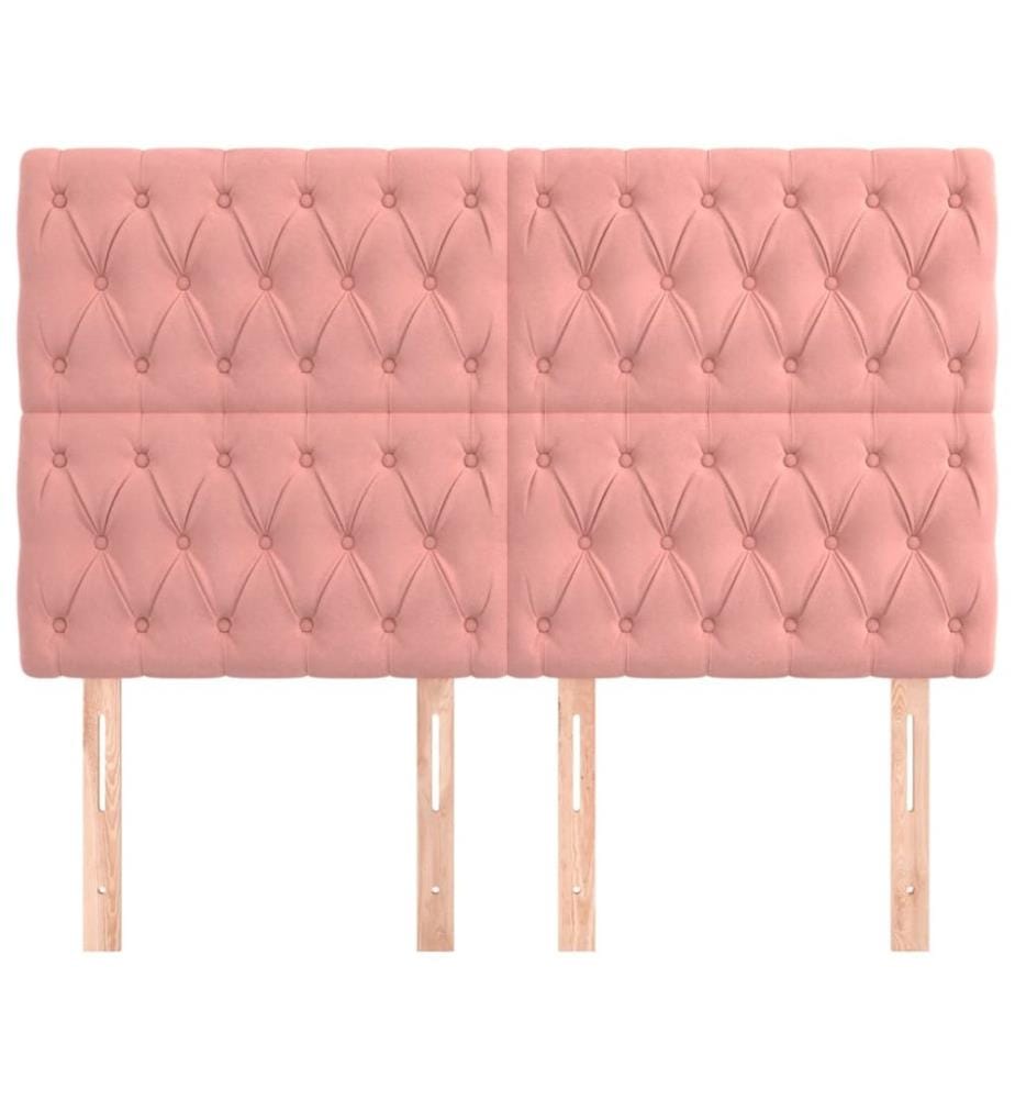 Tête de lit Rose 144x7x118/128 cm Velours