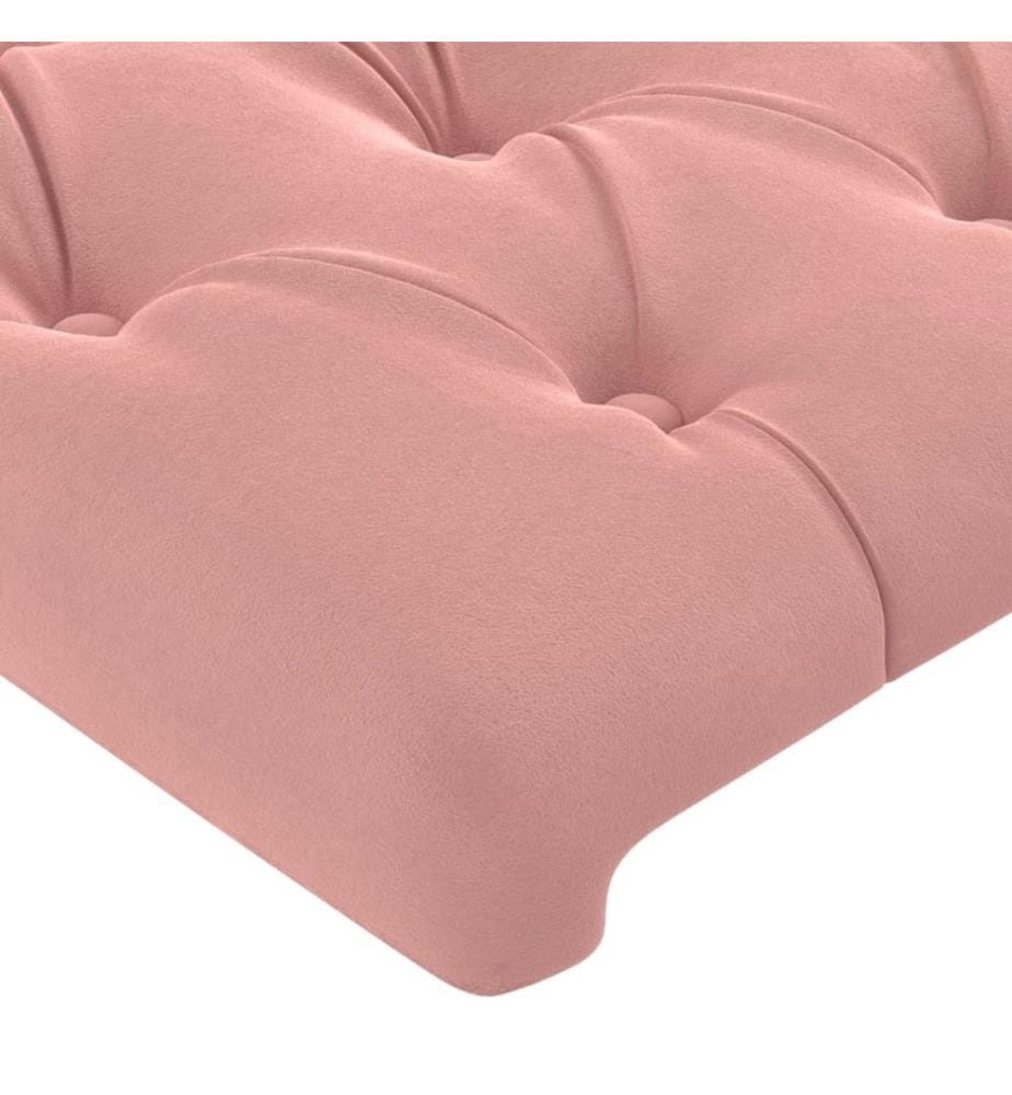 Tête de lit Rose 144x7x118/128 cm Velours