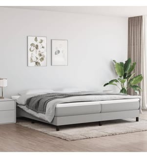 Cadre de lit gris clair 200x200 cm tissu