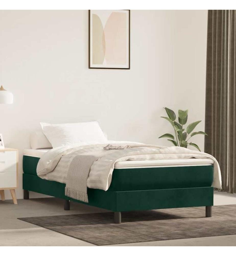 Cadre de lit vert foncé 80x200 cm velours