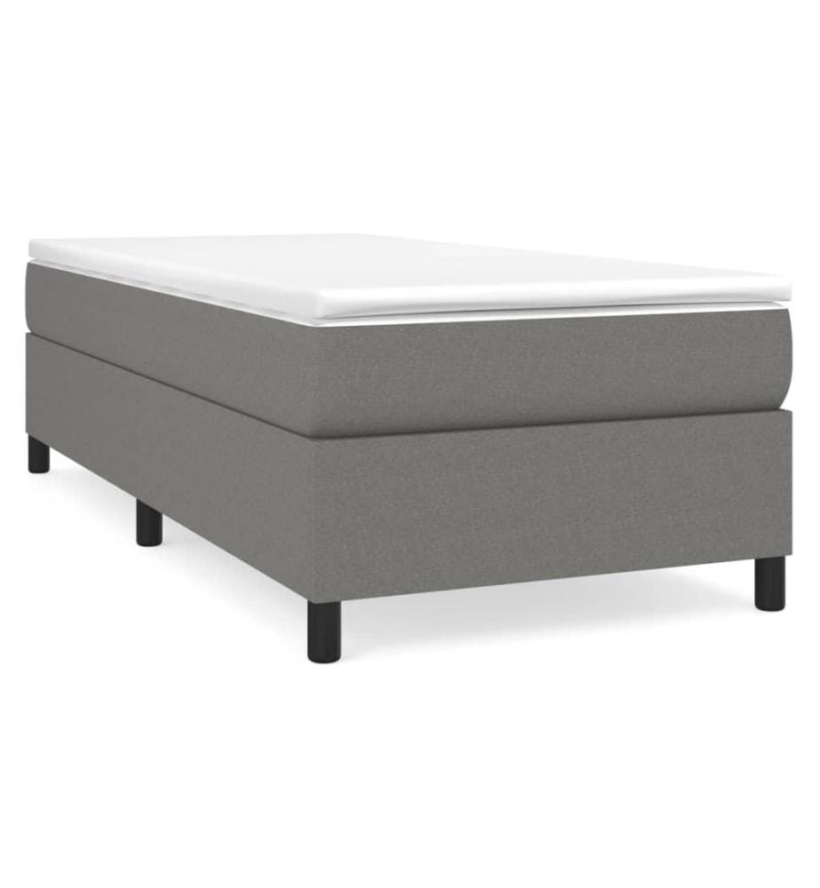 Cadre de lit gris foncé 90x200 cm tissu