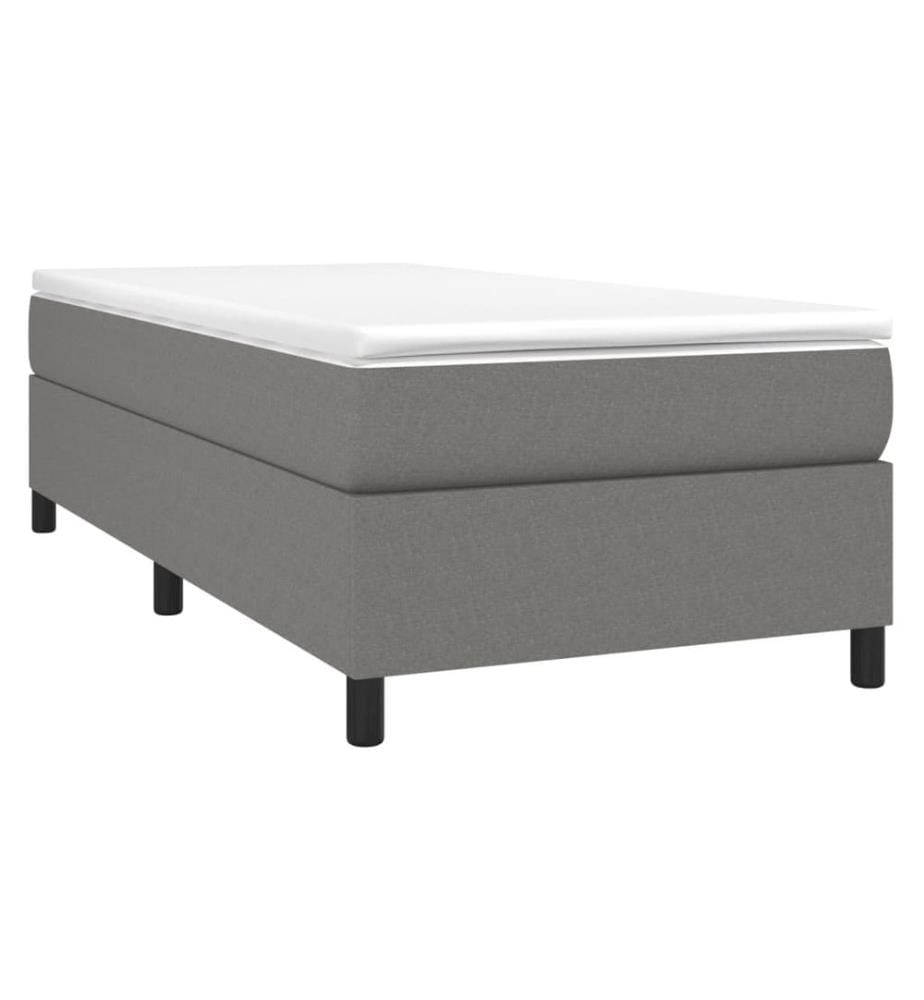 Cadre de lit gris foncé 90x200 cm tissu