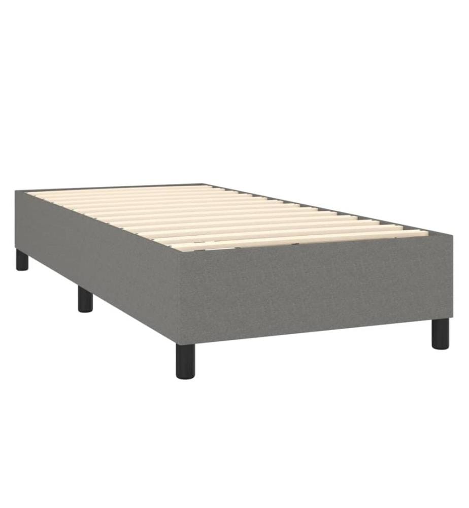 Cadre de lit gris foncé 90x200 cm tissu