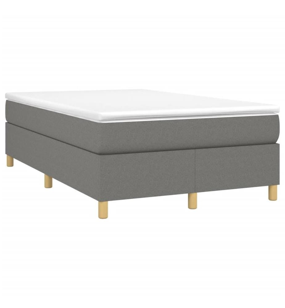 Cadre de lit gris foncé 120x200 cm tissu