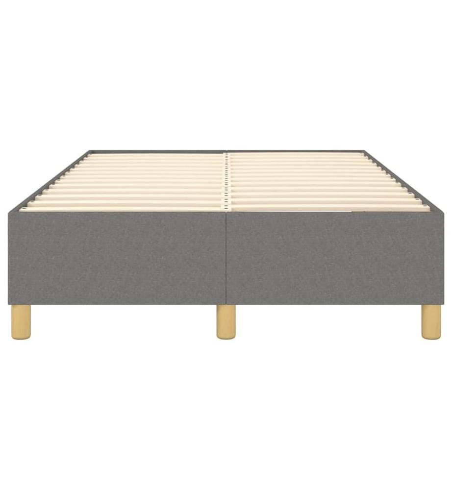 Cadre de lit gris foncé 120x200 cm tissu